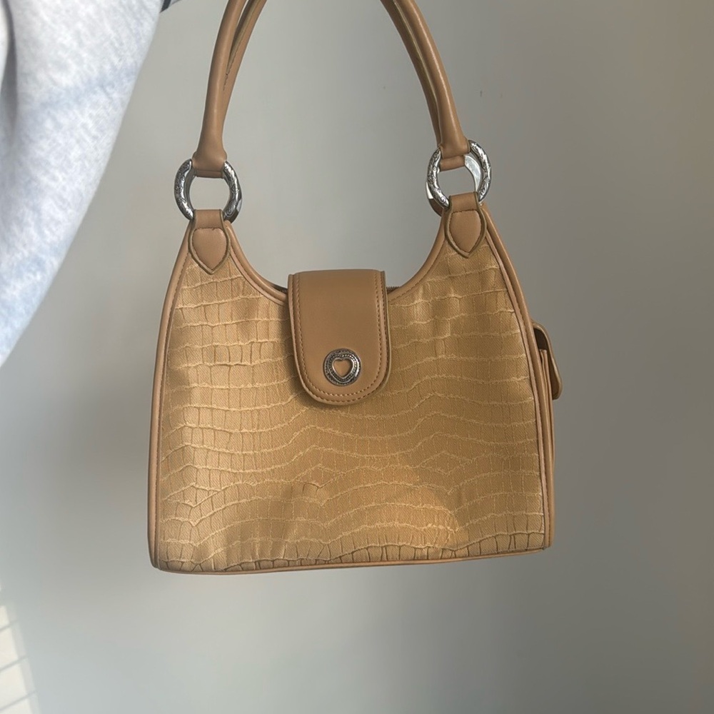 MARLO l Vintage Chic Tan Croc-Embossed Handbag